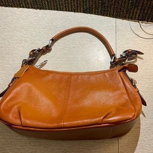 HESHE Handbag brown thick leather like new